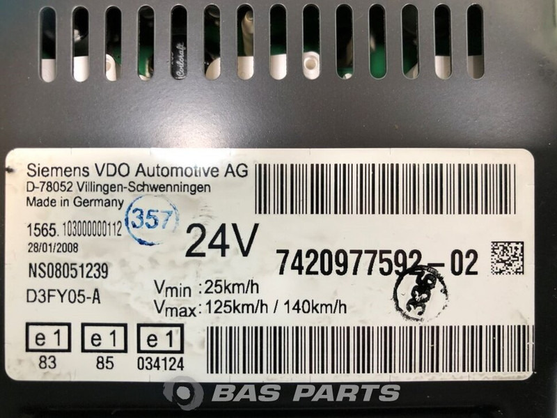 Renault Premium Euro 4-5 Instrumentenpaneel Renault 7420977592 - Dashboard for Truck: picture 3 Renault Premium Euro 4-5 Instrumentenpaneel Renault 7420977592 - Dashboard for Truck: picture 3