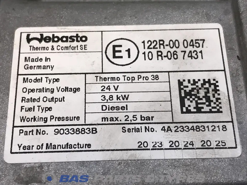 Webasto - Heating/ Ventilation for Truck: picture 4 Webasto - Heating/ Ventilation for Truck: picture 4