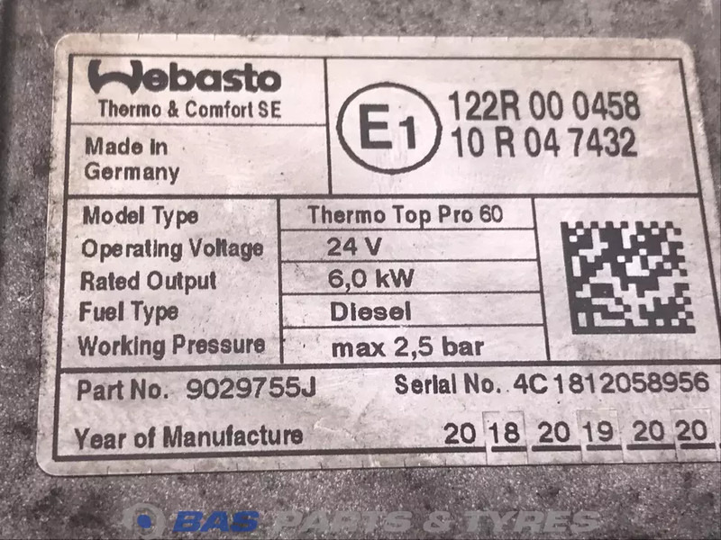 Webasto - Heating/ Ventilation for Truck: picture 5 Webasto - Heating/ Ventilation for Truck: picture 5