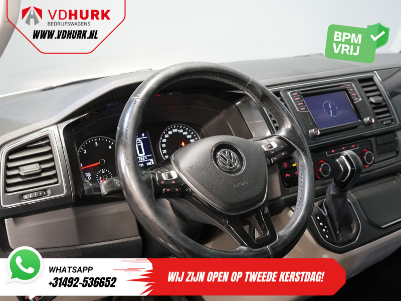 Small van, Combi van Volkswagen Transporter T6 2.0 TDI 150 pk DSG Aut. L2 Highline E6 DC Dubbel Cabine BPM VRIJ! Carplay/ Alarm/ Leder/ Cruise/ PDC/ Sidebars/ Trekhaak/ LMV: picture 14
