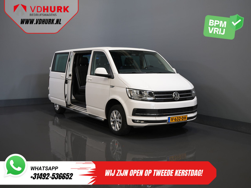 Small van, Combi van Volkswagen Transporter T6 2.0 TDI 150 pk DSG Aut. L2 Highline E6 DC Dubbel Cabine BPM VRIJ! Carplay/ Alarm/ Leder/ Cruise/ PDC/ Sidebars/ Trekhaak/ LMV: picture 9