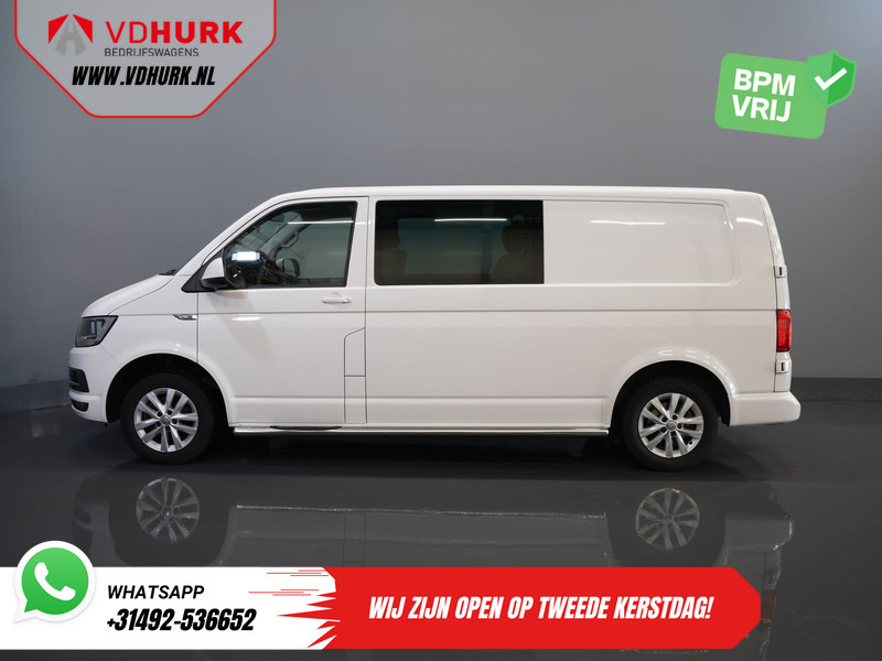 Small van, Combi van Volkswagen Transporter T6 2.0 TDI 150 pk DSG Aut. L2 Highline E6 DC Dubbel Cabine BPM VRIJ! Carplay/ Alarm/ Leder/ Cruise/ PDC/ Sidebars/ Trekhaak/ LMV: picture 10