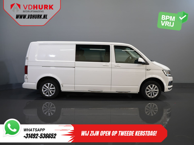 Small van, Combi van Volkswagen Transporter T6 2.0 TDI 150 pk DSG Aut. L2 Highline E6 DC Dubbel Cabine BPM VRIJ! Carplay/ Alarm/ Leder/ Cruise/ PDC/ Sidebars/ Trekhaak/ LMV: picture 11