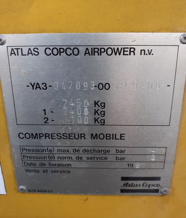 Compresseur de chantier Atlas Copco XAHS 175 - Air compressor: picture 5 Compresseur de chantier Atlas Copco XAHS 175 - Air compressor: picture 5