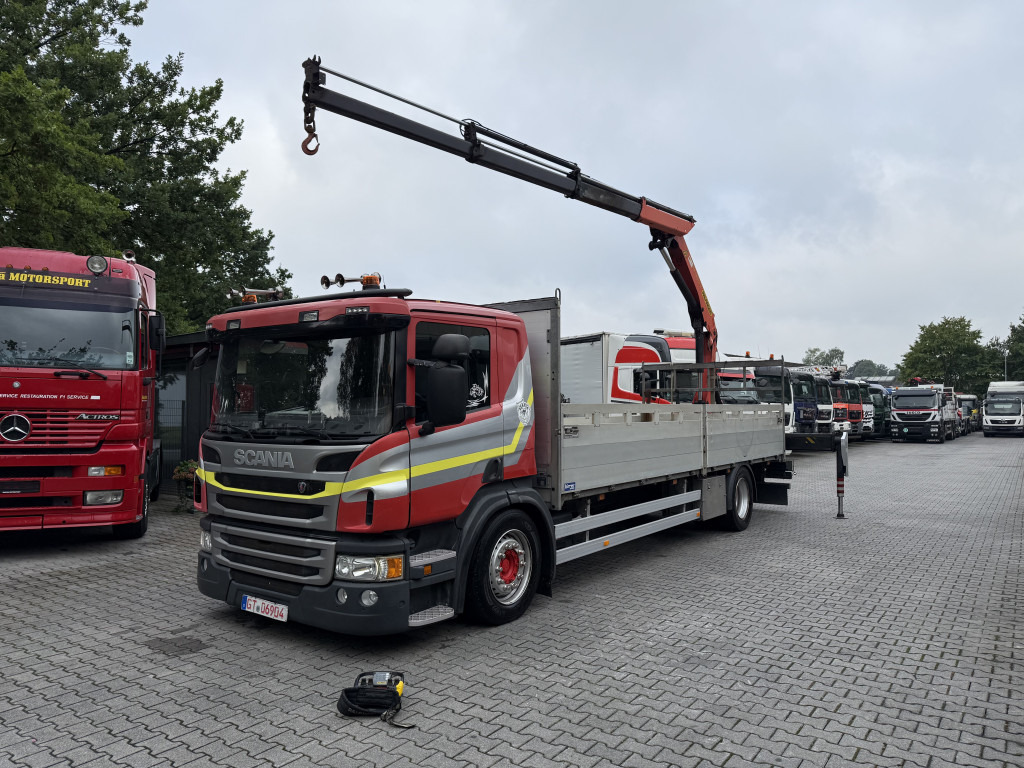 Dropside/ Flatbed truck, Crane truck Scania P410 4X2 Palfinger PK 13001: picture 13