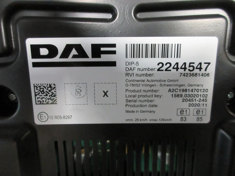 DAF 2244547 DAF LF 290 EURO 6 MODEL 2021 - Dashboard for Truck: picture 3 DAF 2244547 DAF LF 290 EURO 6 MODEL 2021 - Dashboard for Truck: picture 3