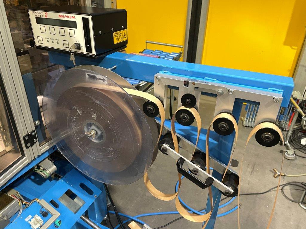 Packaging machinery ATS Tanner UltraSonic US 2000-AB transit banding machine with pneumatic product hold-down and infeed roller table: picture 8