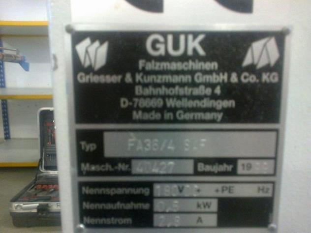 GUK FA 36-4 SAF buckle plate folding machine for small folds - Folding machine: picture 3 GUK FA 36-4 SAF buckle plate folding machine for small folds - Folding machine: picture 3