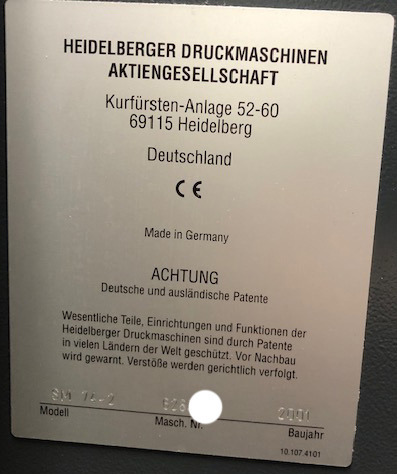Straight two-colour Heidelberg Speedmaster SM 74-2 - Offset printing machine: picture 3 Straight two-colour Heidelberg Speedmaster SM 74-2 - Offset printing machine: picture 3