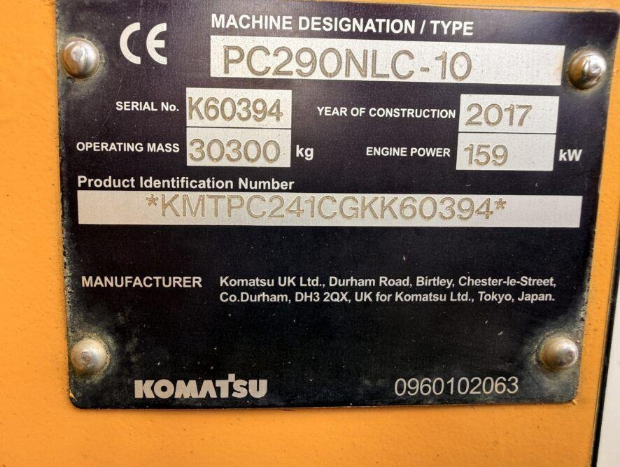 Crawler excavator Komatsu PC290NLC-10: picture 16