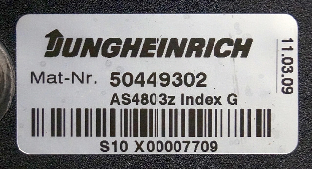 Jungheinrich 50449302 | Stuur regeling Controller AS4803 Z Index G sn.S10X000077 - ECU for Material handling equipment: picture 3 Jungheinrich 50449302 | Stuur regeling Controller AS4803 Z Index G sn.S10X000077 - ECU for Material handling equipment: picture 3
