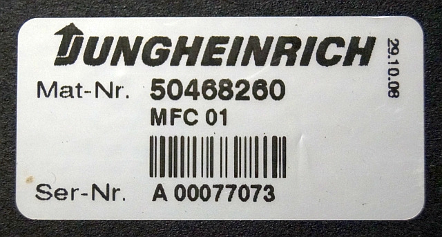 Jungheinrich 50468260 | MFC01 Brake sn A00077073 from ETV320 year 2008 - ECU for Material handling equipment: picture 4 Jungheinrich 50468260 | MFC01 Brake sn A00077073 from ETV320 year 2008 - ECU for Material handling equipment: picture 4