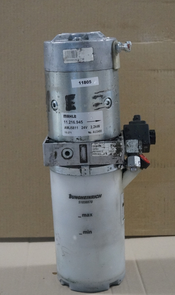 Jungheinrich 51006444 | Pump unit 24V 2,2KW Mahle AMJ5811 Pump motor 51056970 Pump unit 24V 2,2KW Mahle AMJ5811 Pump motor 51056970 Tank 51038870 Valve block 51341531 for ERE225 - Hydraulic pump for Material handling equipment: picture 1 Jungheinrich 51006444 | Pump unit 24V 2,2KW Mahle AMJ5811 Pump motor 51056970 Pump unit 24V 2,2KW Mahle AMJ5811 Pump motor 51056970 Tank 51038870 Valve block 51341531 for ERE225 - Hydraulic pump for Material handling equipment: picture 1