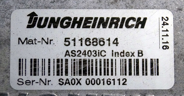 Jungheinrich 51168614 | Rij regeling Drive controller complete with internal cha - ECU for Material handling equipment: picture 2 Jungheinrich 51168614 | Rij regeling Drive controller complete with internal cha - ECU for Material handling equipment: picture 2