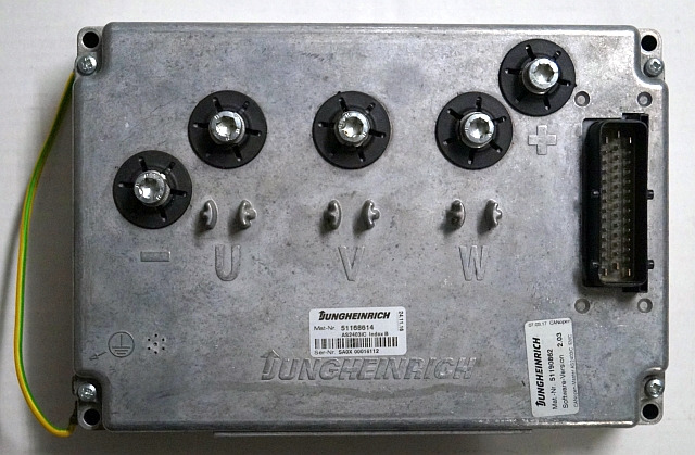 Jungheinrich 51168614 | Rij regeling Drive controller complete with internal cha - ECU for Material handling equipment: picture 1 Jungheinrich 51168614 | Rij regeling Drive controller complete with internal cha - ECU for Material handling equipment: picture 1