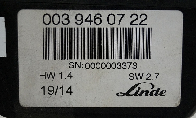 Linde 0039460722 | Display SW2.7 HW1.4 sn 0000003373 - Dashboard for Material handling equipment: picture 2 Linde 0039460722 | Display SW2.7 HW1.4 sn 0000003373 - Dashboard for Material handling equipment: picture 2