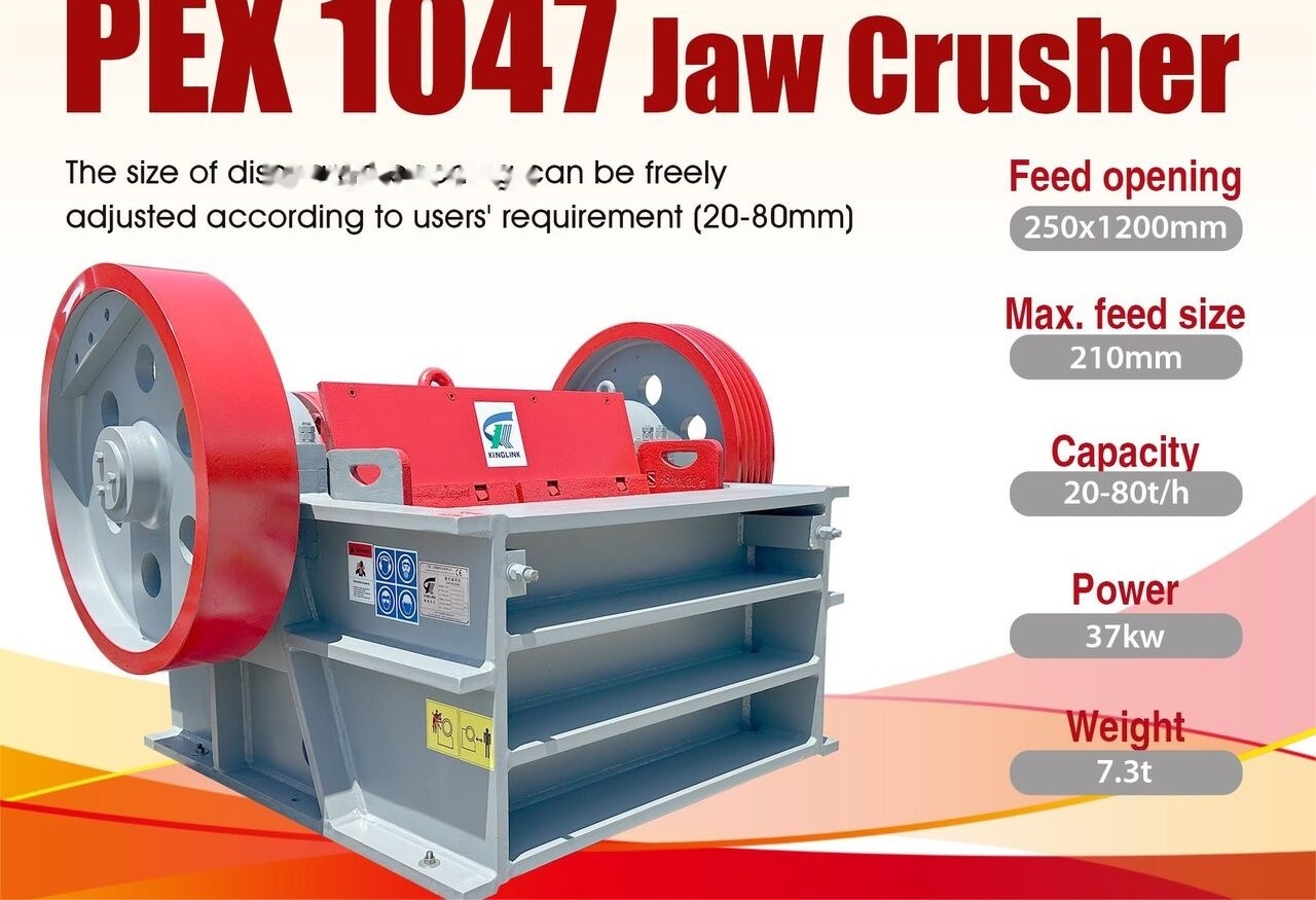 New Jaw crusher Kinglink PEX250x1200 | PEX1047 Rock Stone Fine Jaw Crusher: picture 6 New Jaw crusher Kinglink PEX250x1200 | PEX1047 Rock Stone Fine Jaw Crusher: picture 6