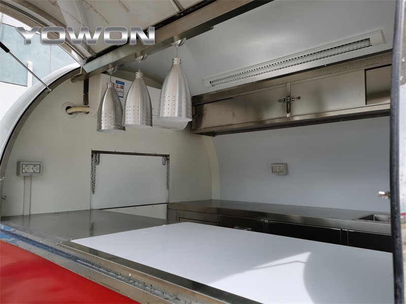 New Vending trailer for transportation of food YOWON Fully customized food vending cart mobile street fast food trailer: picture 12