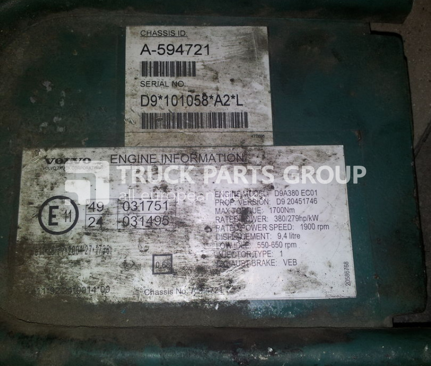 VOLVO FL, FM, FE engine control unit, EDC, ECU, D9A380 EC01, 380/279/h control unit - ECU for Truck: picture 2 VOLVO FL, FM, FE engine control unit, EDC, ECU, D9A380 EC01, 380/279/h control unit - ECU for Truck: picture 2