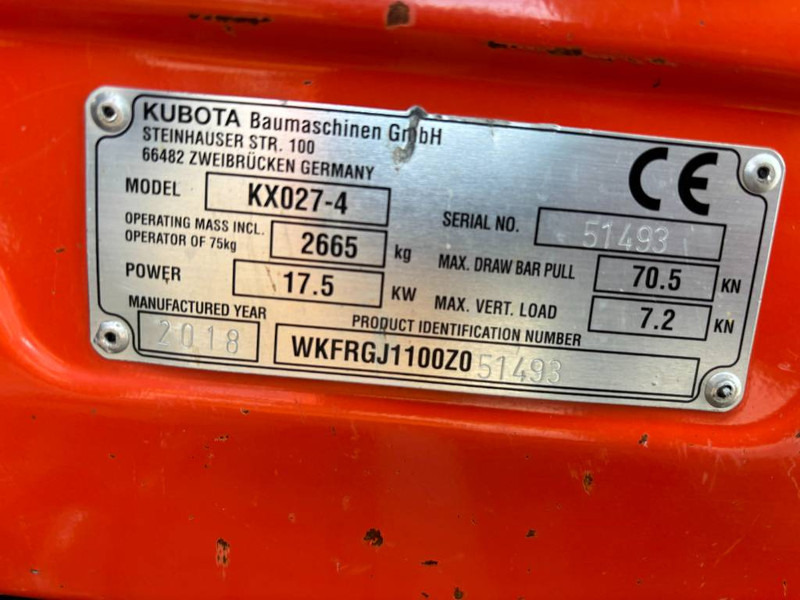 Mini excavator Kubota KX 027-4: picture 6 Mini excavator Kubota KX 027-4: picture 6