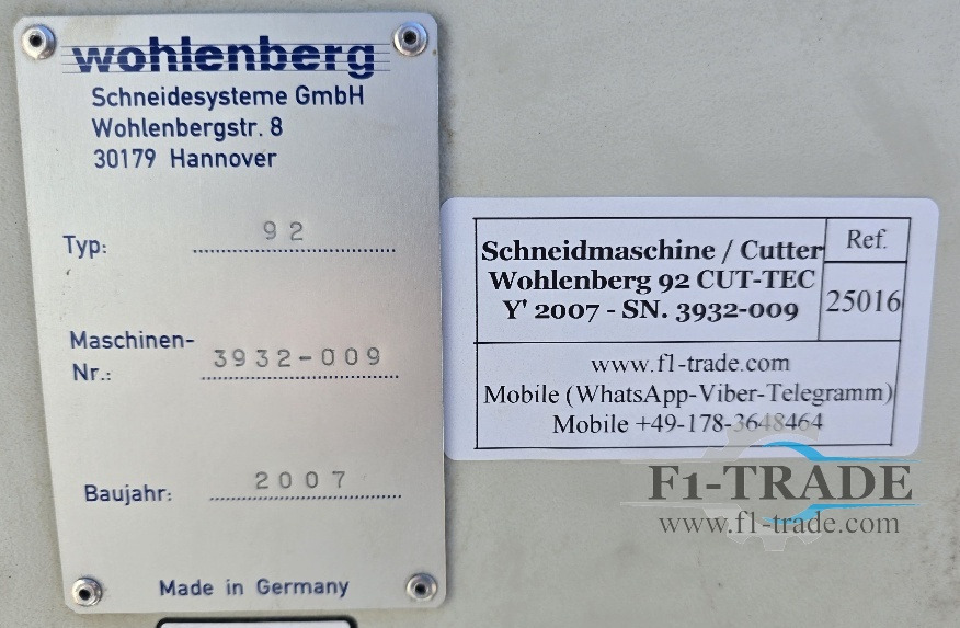 Paper cutting machine Wohlenberg 92 CUT-TEC: picture 6