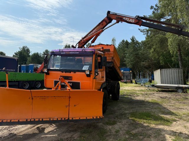 MAN 10.224 Atlas Kran Salzstreuer 4X4 - Tipper, Crane truck: picture 1 MAN 10.224 Atlas Kran Salzstreuer 4X4 - Tipper, Crane truck: picture 1