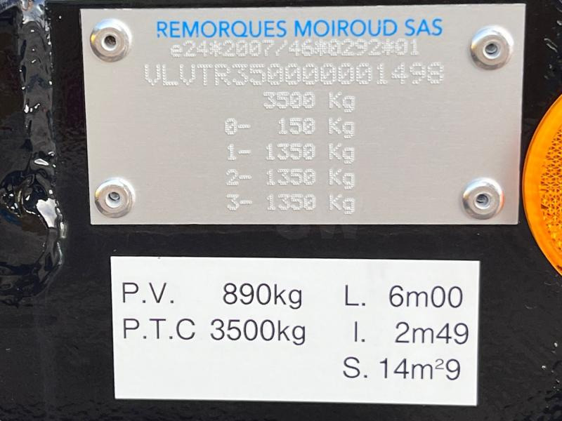 New Plant trailer Moiroud TR3500 3 ESSIEUX 3T5 NEUVE MOIROUD NOIRE LARGE: picture 9 New Plant trailer Moiroud TR3500 3 ESSIEUX 3T5 NEUVE MOIROUD NOIRE LARGE: picture 9