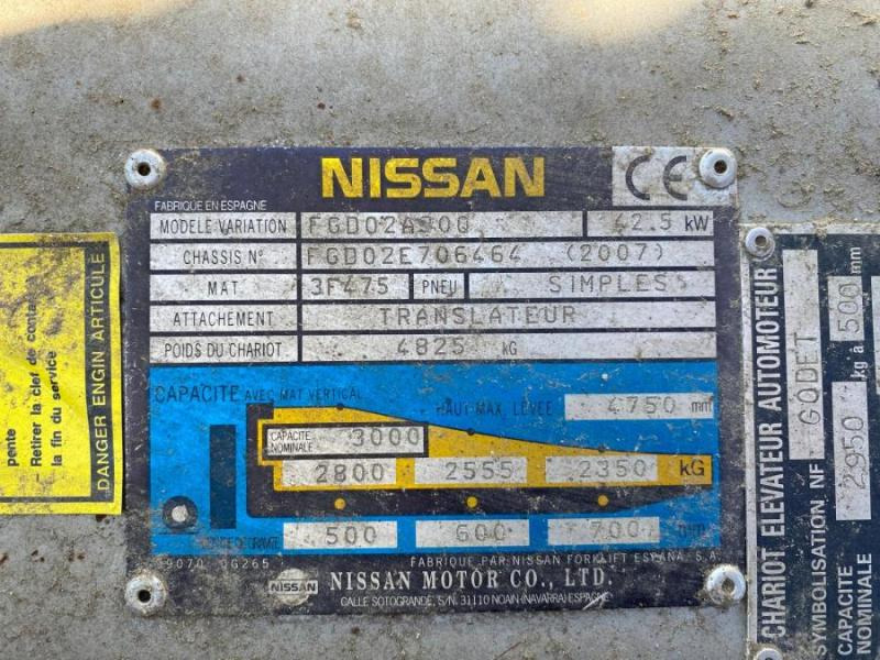 Diesel forklift NISSAN FGD02A30Q Chariot élévateur: picture 15