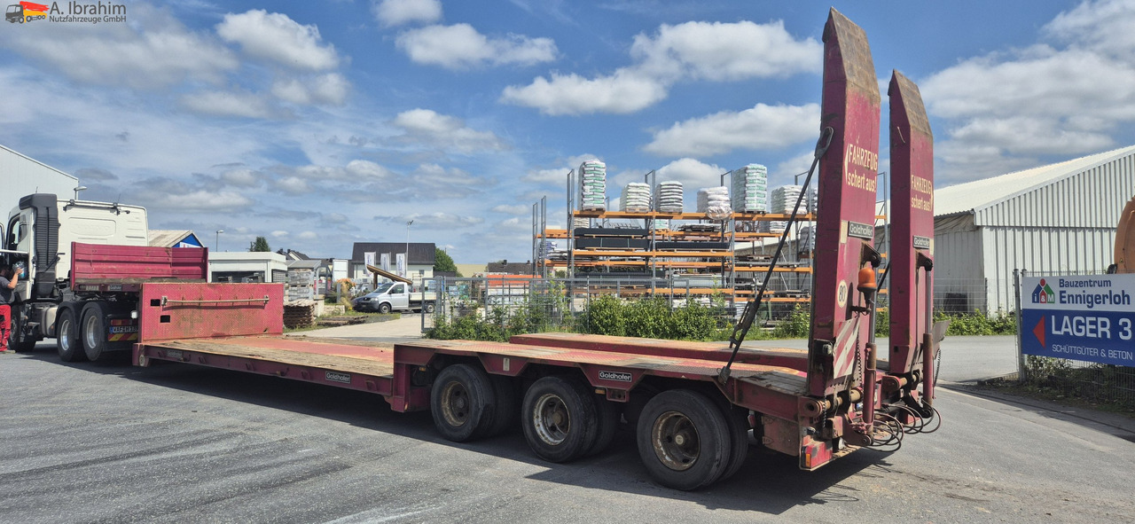 Low loader semi-trailer for transportation of heavy machinery Goldhofer STZ-TBL3-33/80 Tiefbett mit Rampen Lenkung mit FB: picture 12