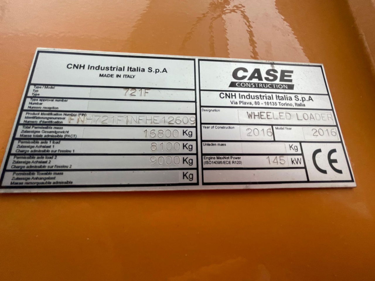 Wheel loader Case 721F: picture 19 Wheel loader Case 721F: picture 19