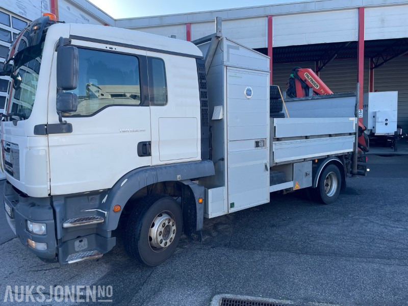 2013 MAN TGM 15.290 E- verkspåbygg med bakmontert kran og vinsj EU godkjent til 28.02.2026 110.980km - Dropside/ Flatbed truck, Crane truck: picture 1 2013 MAN TGM 15.290 E- verkspåbygg med bakmontert kran og vinsj EU godkjent til 28.02.2026 110.980km - Dropside/ Flatbed truck, Crane truck: picture 1
