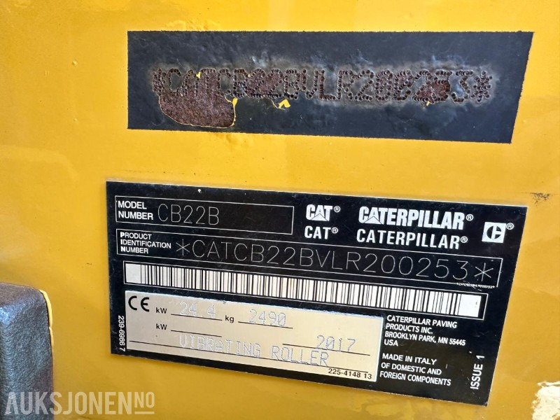 2017 CAT CB22B VIBRO VALS - 1678 Timer - Roller: picture 4 2017 CAT CB22B VIBRO VALS - 1678 Timer - Roller: picture 4