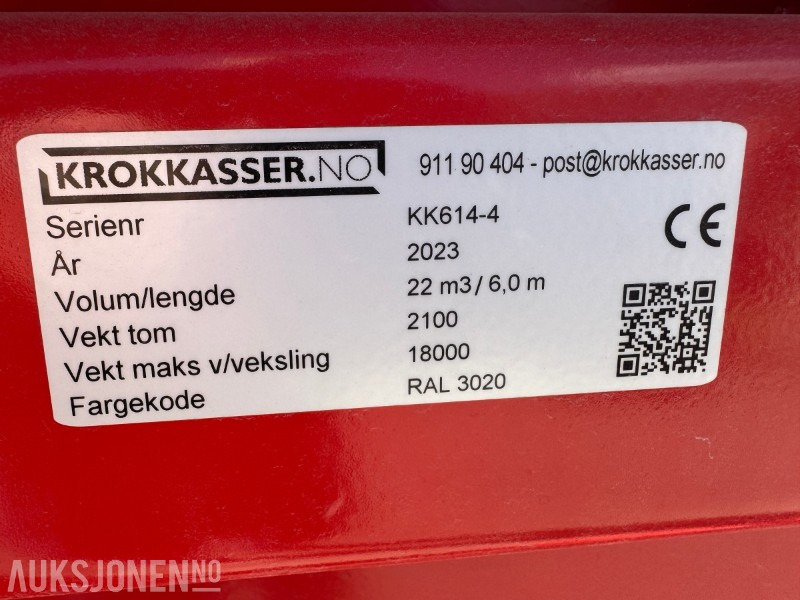 2023 22 m3 krokkasse 6 meter lengde med kornluke. - Hook lift truck: picture 3 2023 22 m3 krokkasse 6 meter lengde med kornluke. - Hook lift truck: picture 3