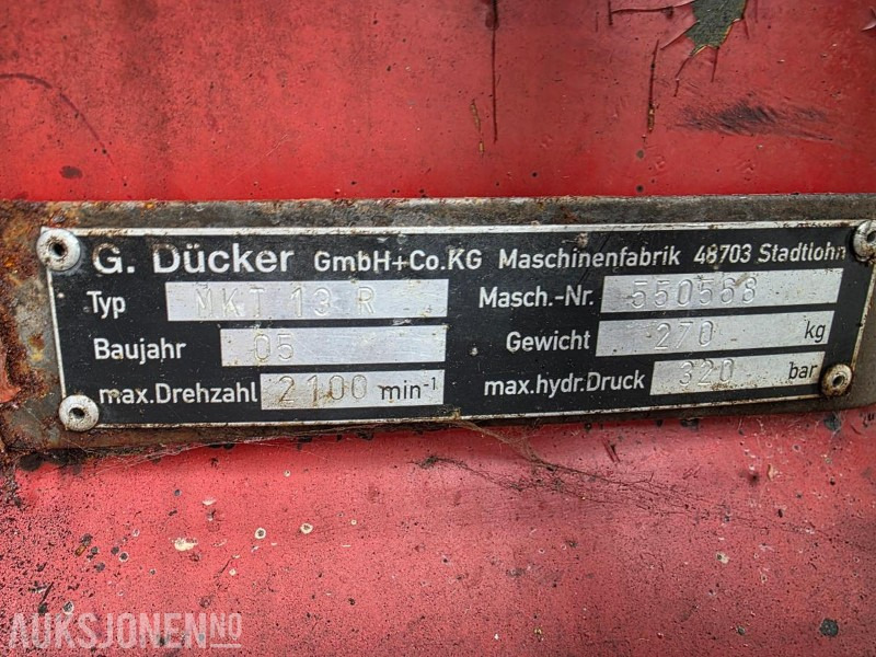 2005 G. Dücker GmbH & Co. KG MKT 13 R hydraulisk beitepuss / kantklipper - Agricultural machinery: picture 5 2005 G. Dücker GmbH & Co. KG MKT 13 R hydraulisk beitepuss / kantklipper - Agricultural machinery: picture 5