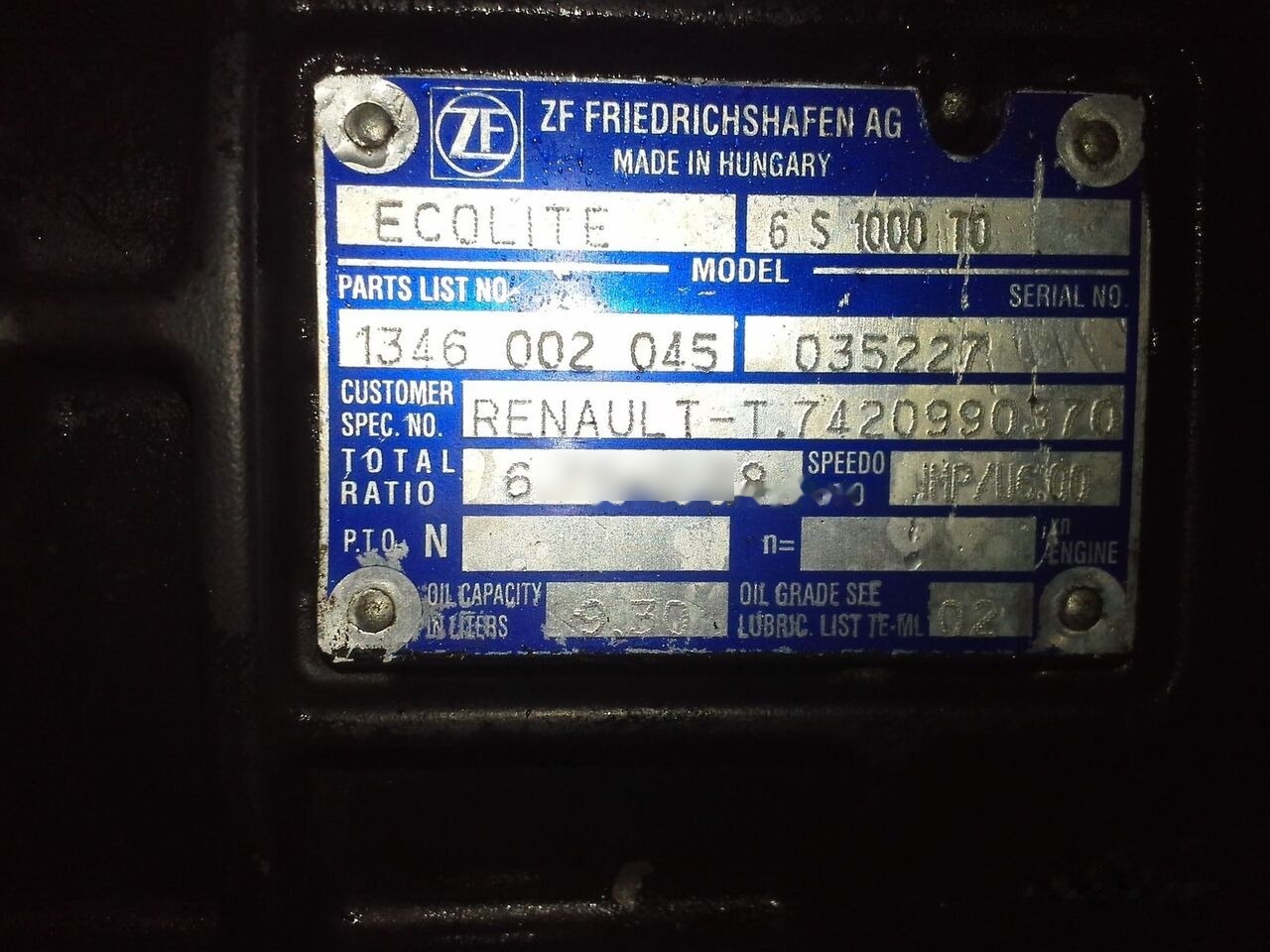 ZF 6S1000T0   Renault - Gearbox for Truck: picture 2 ZF 6S1000T0   Renault - Gearbox for Truck: picture 2