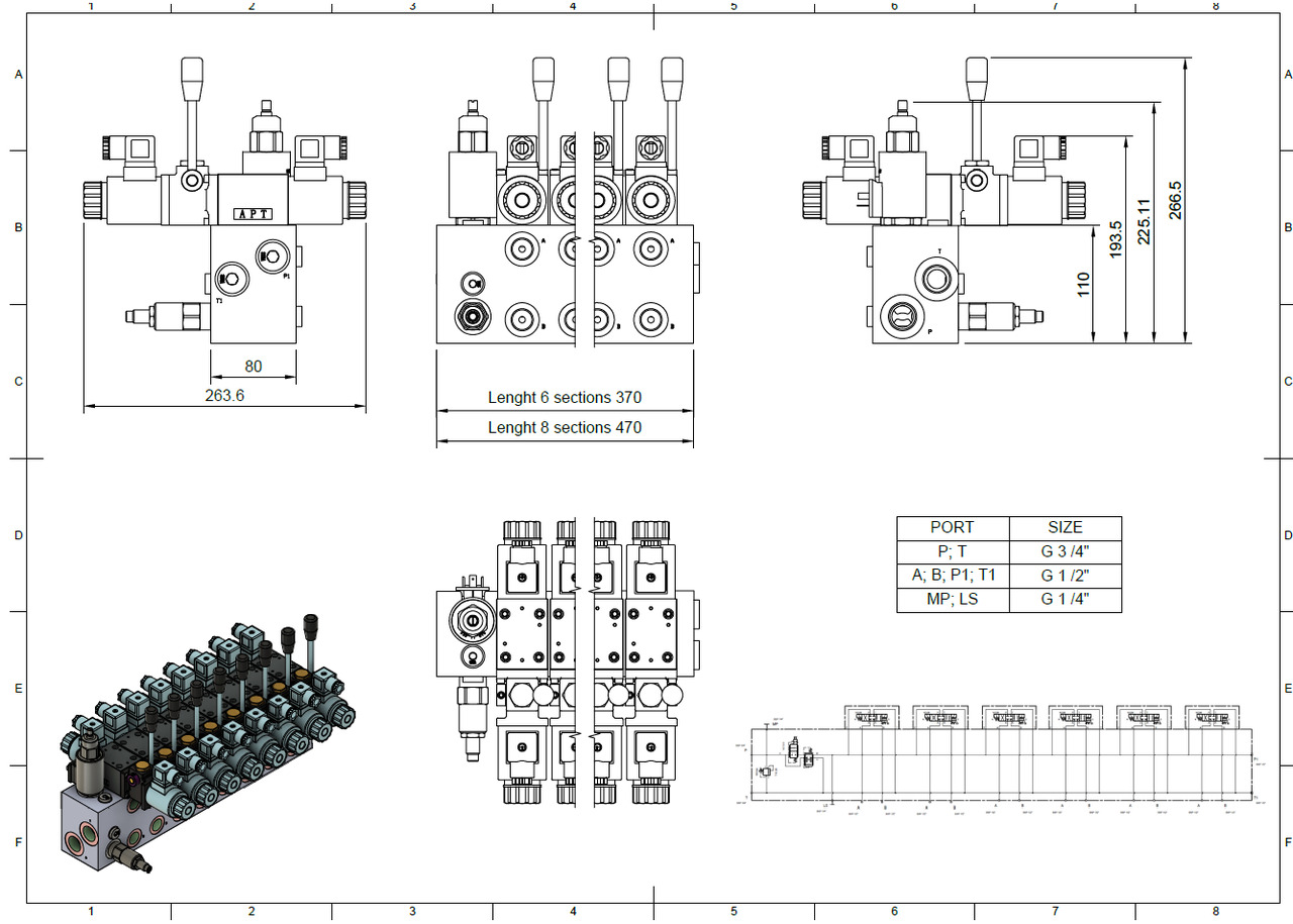Construction machinery Proportional Valve Cetop valve 6 functions 16GPM 60 l/min + Scanreco G2B Radio Remote and manual operation: picture 6 Construction machinery Proportional Valve Cetop valve 6 functions 16GPM 60 l/min + Scanreco G2B Radio Remote and manual operation: picture 6
