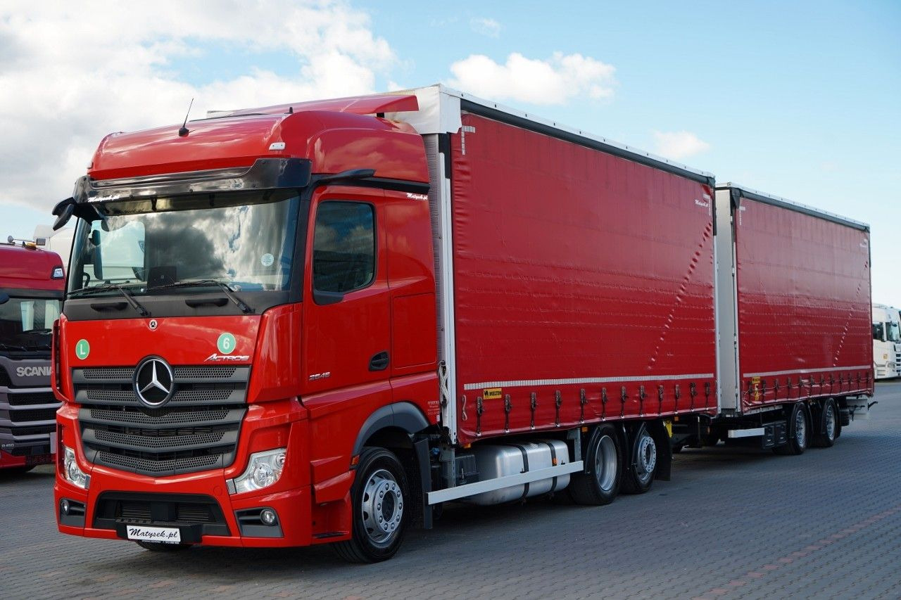 Mercedes-Benz ACTROS 2545 / ZESTAW TANDEM 120 M3 / PRZEJAZDOW - Curtainsider truck: picture 2 Mercedes-Benz ACTROS 2545 / ZESTAW TANDEM 120 M3 / PRZEJAZDOW - Curtainsider truck: picture 2