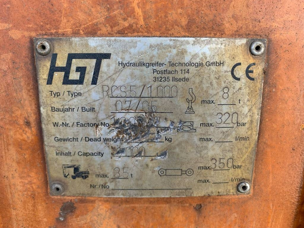 HGT RCS5-1000 - Grapple for Construction machinery: picture 3 HGT RCS5-1000 - Grapple for Construction machinery: picture 3