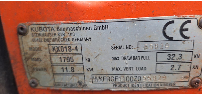 Kubota KX018-4 - Mini excavator: picture 4 Kubota KX018-4 - Mini excavator: picture 4