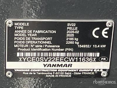 YANMAR SV22CR BL P4M C (Unused) - Mini excavator: picture 2 YANMAR SV22CR BL P4M C (Unused) - Mini excavator: picture 2