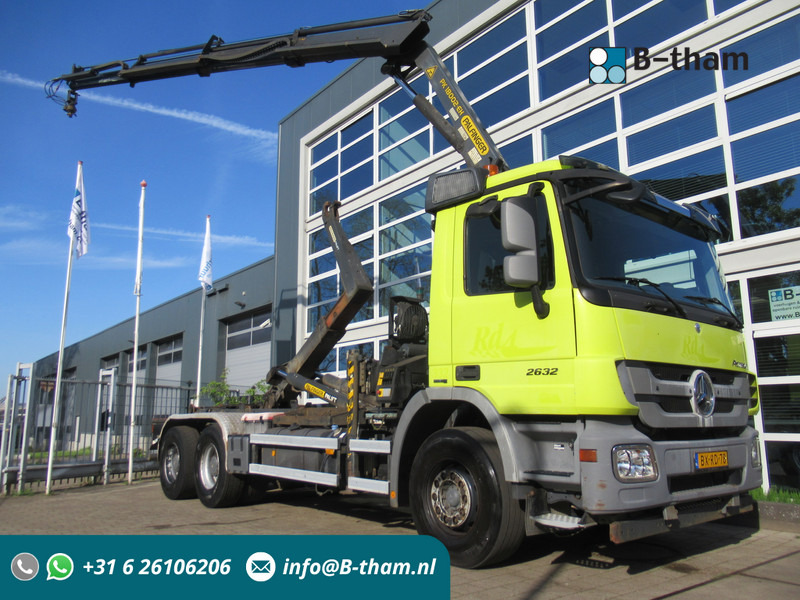 Mercedes-Benz Actros 2632 6X4 Steel + Palfinger PK18002-EH + 20T Haak Hook Haken - Container transporter/ Swap body truck, Crane truck: picture 1 Mercedes-Benz Actros 2632 6X4 Steel + Palfinger PK18002-EH + 20T Haak Hook Haken - Container transporter/ Swap body truck, Crane truck: picture 1