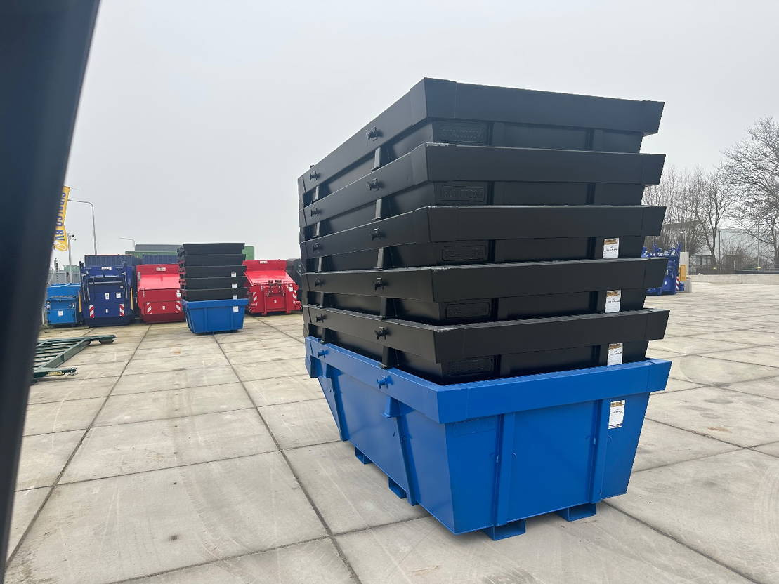 Sidalco 6m3 met heftruck lepel kokers - Skip bin: picture 1 Sidalco 6m3 met heftruck lepel kokers - Skip bin: picture 1