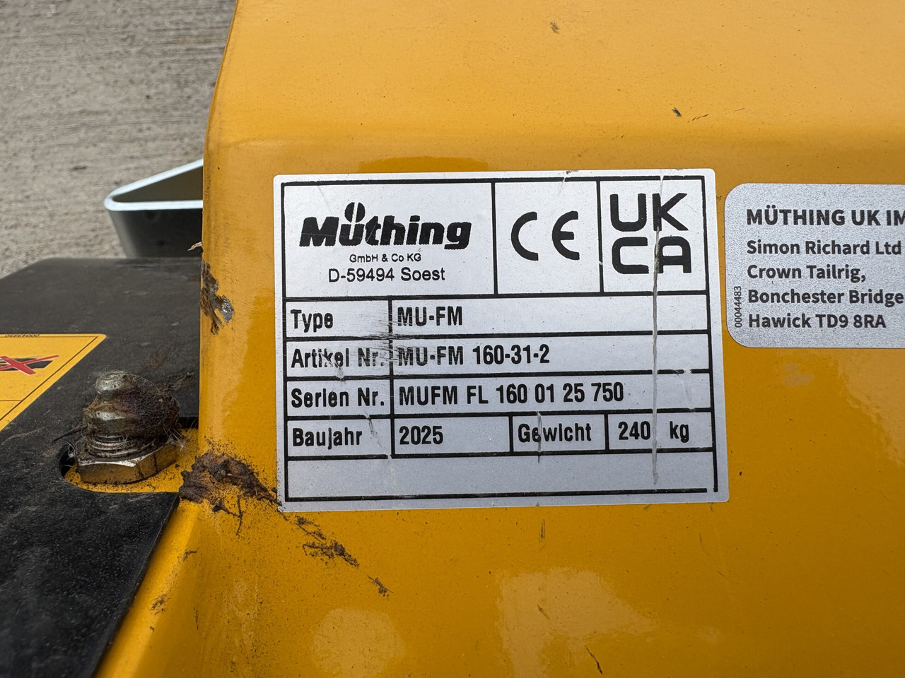 Muthing MU-FM160 JD Outfront Flail Mower - Garden mower: picture 4 Muthing MU-FM160 JD Outfront Flail Mower - Garden mower: picture 4