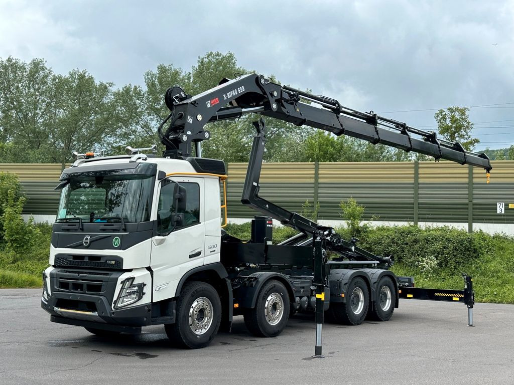 Volvo FMX 500 8x4 Abrollkipper + Kran Hiab 658-6 - Hook lift truck, Crane truck: picture 1 Volvo FMX 500 8x4 Abrollkipper + Kran Hiab 658-6 - Hook lift truck, Crane truck: picture 1