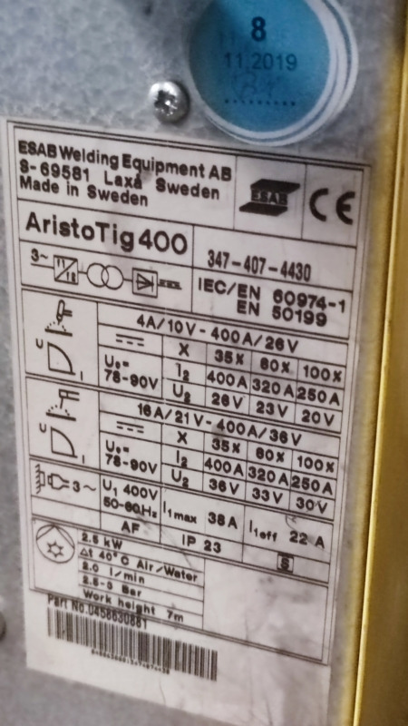 ESAB Aristo Tig 400 - Welding equipment: picture 3 ESAB Aristo Tig 400 - Welding equipment: picture 3