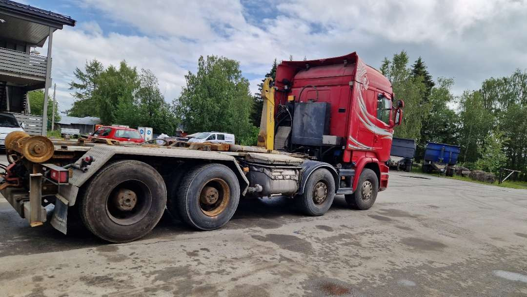 Hook lift truck Scania R580 Brøytebil med sideplog og hydraulisk saltsystem: picture 10