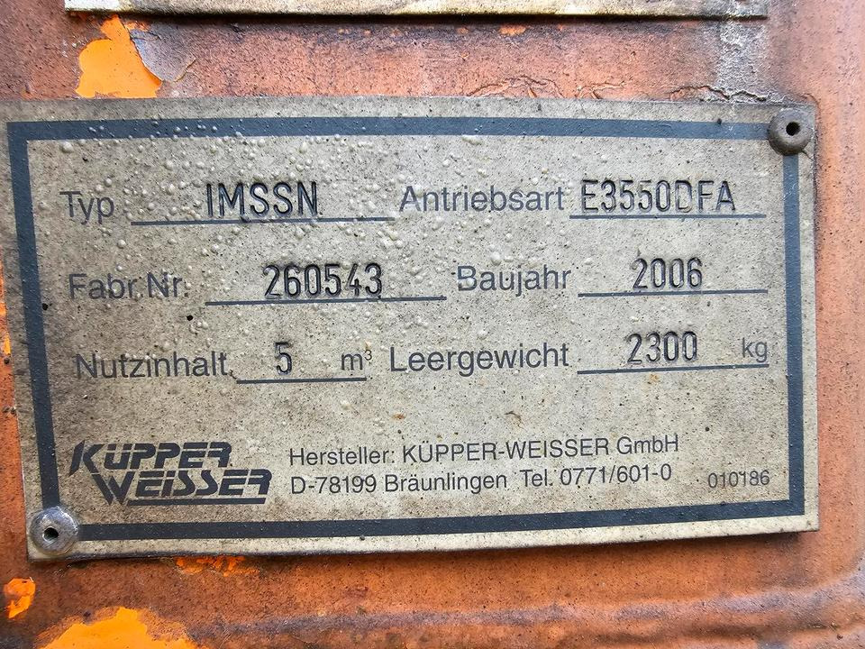 Sand/ Salt spreader Küpper-Weisser IMSSM 5m3 Salzstreuer IMS Diese-Motor Salzsilo Winterdienst Schneepflug LKW Schmidt Stratos: picture 9