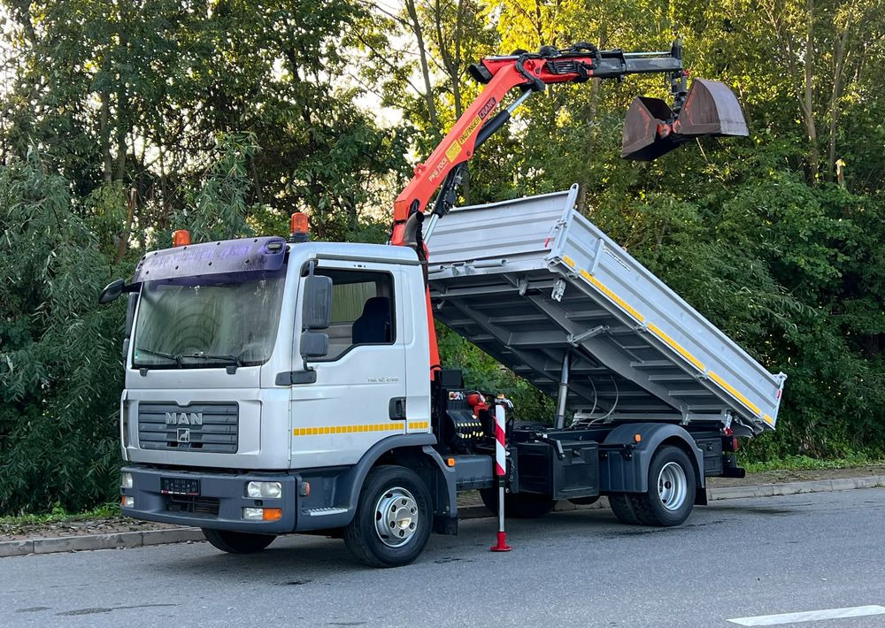 MAN MAN TGL 12-240 Kiper Wywrotka 4x2 Kran PALFINGER PK 12500 BARDZO DOBRY STAN - Tipper: picture 1 MAN MAN TGL 12-240 Kiper Wywrotka 4x2 Kran PALFINGER PK 12500 BARDZO DOBRY STAN - Tipper: picture 1