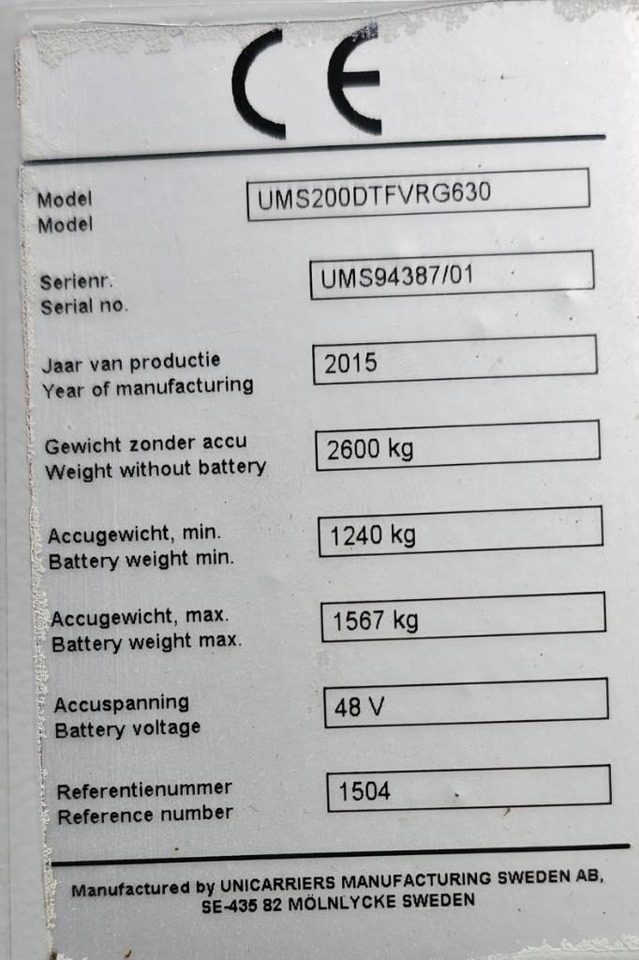 UniCarriers UMS 200 DTFVRG630  on lease UniCarriers UMS 200 DTFVRG630: picture 14