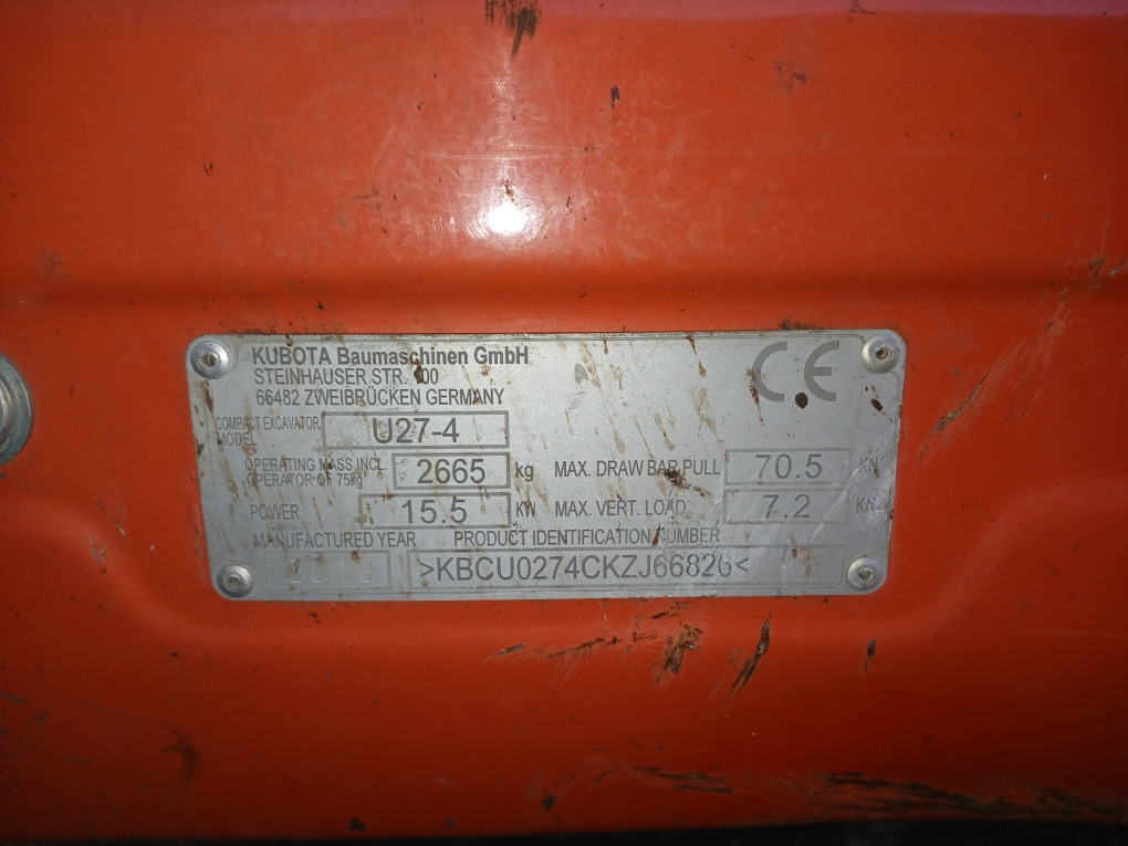 KUBOTA U27-4 - Mini excavator: picture 1 KUBOTA U27-4 - Mini excavator: picture 1